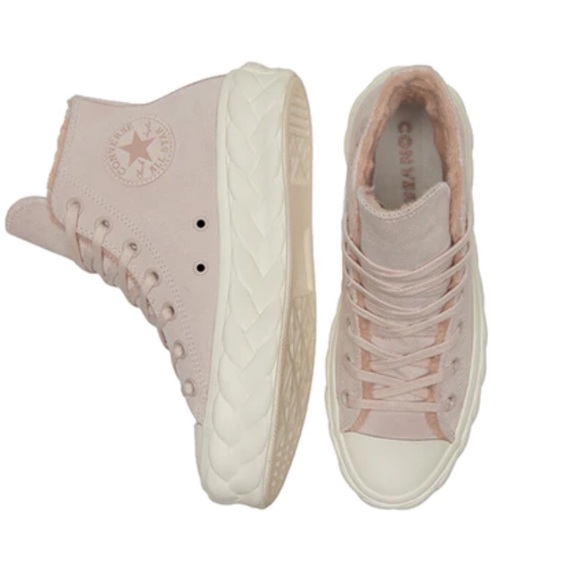 Converse Chuck Taylor All Star Lift 'Pink' 569563C Platform Suede Pink Sneakers - Picture 6 of 7